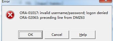 Oracle创建dblink报错:ORA-01017、ORA-02063解决