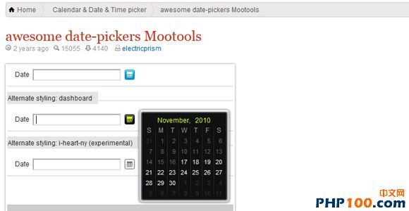 Awesome Date - Picker Mootools