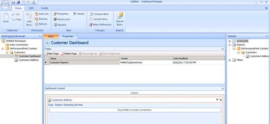 SharePOint 2010 dashboard designer 使用说明