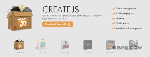 分享一个帮助你快速构建HTML5游戏的javascript类库 - CreateJS