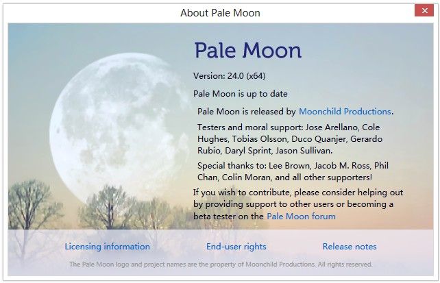 Pale Moon 苍月浏览器 24.0.1 发布