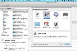 Automator - creating a new document