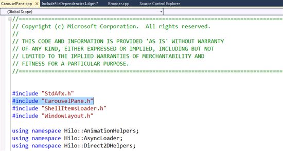 C/C++源代码的Include依赖关系图