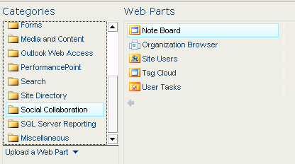 SharePoint【学习笔记】-- SharePoint 2010 找回丢失的Social Collaboration Web Parts