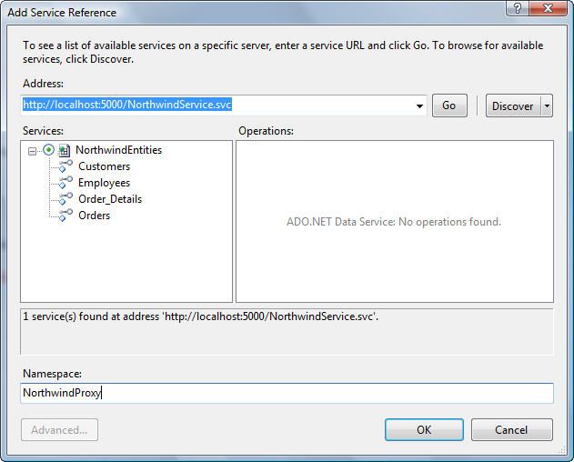 Using ADO.NET Data Service – Consuming