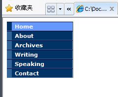 [CSS]CSS Cookbook例子：创建文字导航菜单和翻转特效