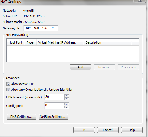 VMware NAT端口映射