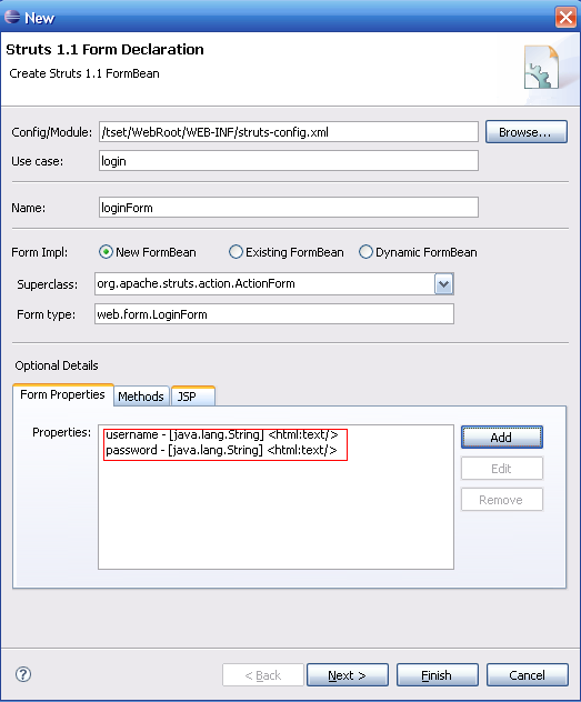 使用myeclipse集成struts,hibernate,spring的一个示例程序（图十九）