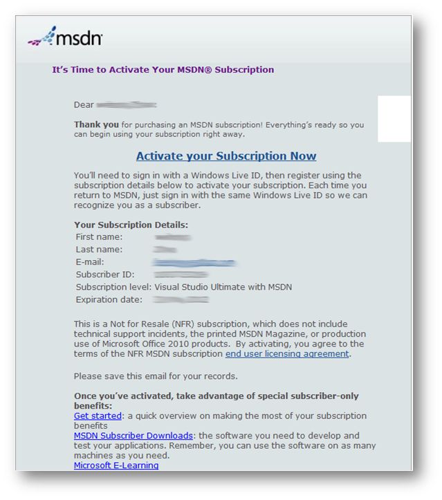 MSDN Subscription