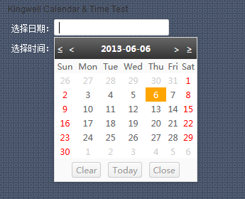 kingwell Calendar V1.0 日历时间组件