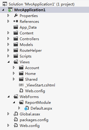 在MVC3中使用WebForm