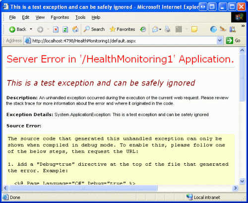 [翻译]ASP.NET 2.0中的健康监测系统（Health Monitoring）(1) - 基本应用