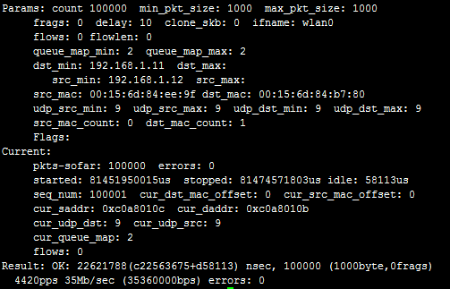 【Atheros】无线网卡驱动性能测试工具pktgen的使用