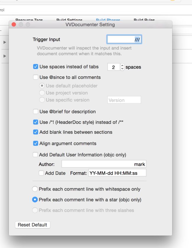 Xcode 利用VVDocumenter 生成注释 通过设置 再生成注释文档_第7张图片