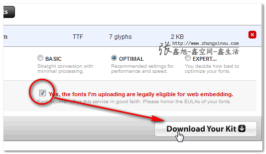 在线字体转换使用示例截图 张鑫旭-鑫空间-鑫生活