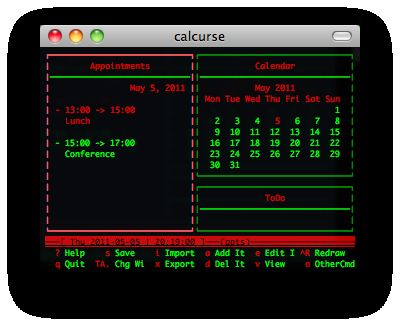 calcurse screenshot