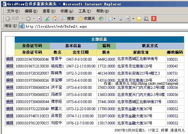 Asp.net GridView 72般绝技