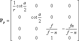 投影矩阵的推导(Deriving Projection Matrices)