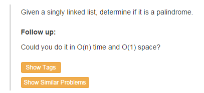 【LeetCode 234_链表】Palindrome Linked List