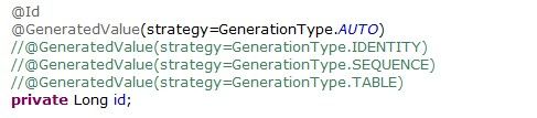 JPA的主键产生策略