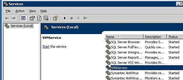 转:Subversion & TortoiseSVN: Installed and started on Windows 2003 server and local machines