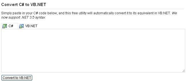 c# 与 VB.NET 相互转换