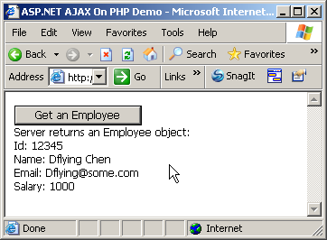 在PHP中使用ASP.NET AJAX