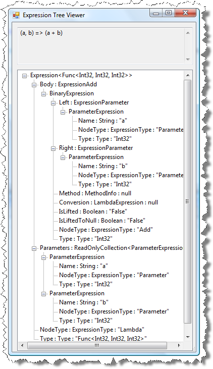 Expression Tree Visualizer的使用
