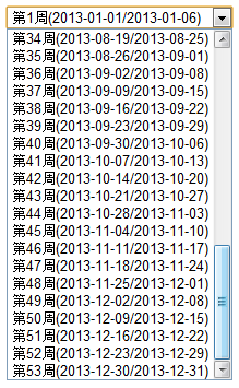 根据起止日期构建指定查询条件：第N周(yyyy-MM-dd/yyyy-MM-dd)