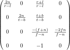 OpenGL Perspective Projection Matrix