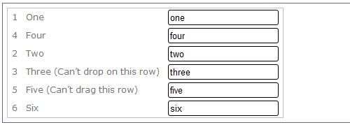 Table Drag and Drop JQuery plugin