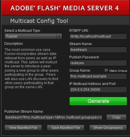  Flash Media Server 4 Multicast Configuration工具