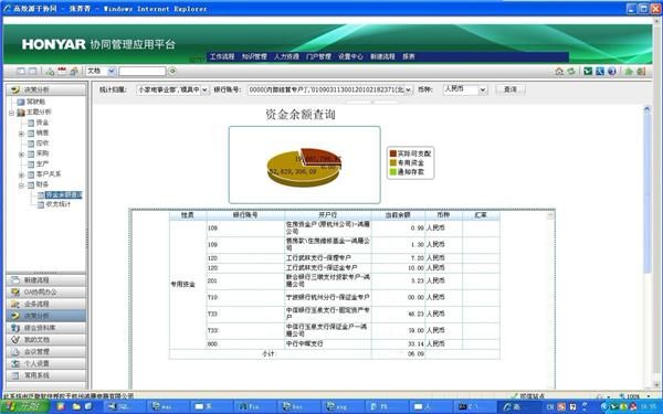 鸿雁电器oa系统中决策支持模块效果