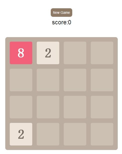 用javascript实现2048的小游戏