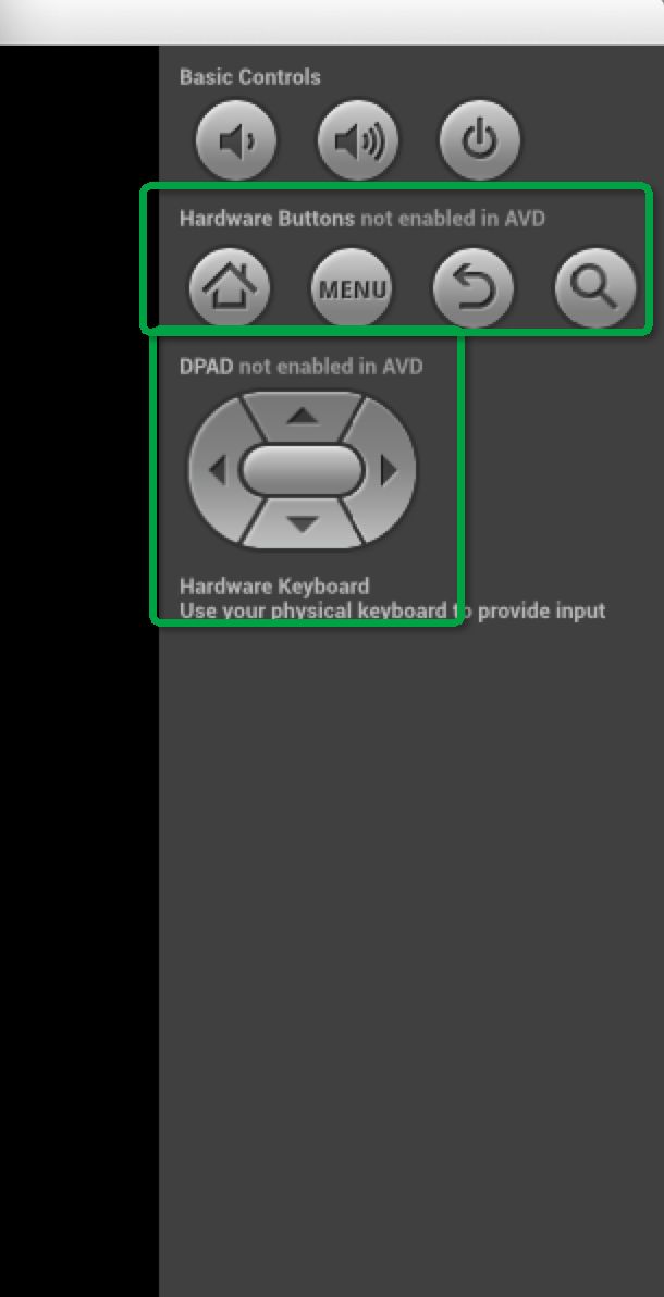 Android解决AVD Hardware Buttons 和DPAD无法使用问题