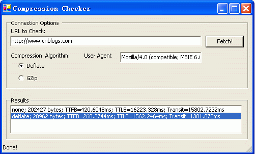HttpCompressionModule 6的一个Bug及使用效果