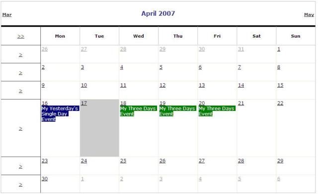 ASP.NET 事件日历(some resource about Event Calendar)