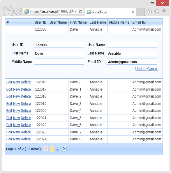 DevExpress ASP.NET 使用经验谈（6）-ASPxGridView属性设置与CRUD界面优化