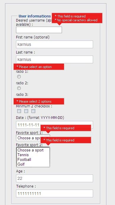 JQuery实现Tooltip效果表单验证（jQuery Inline Form Validation Engine控件）