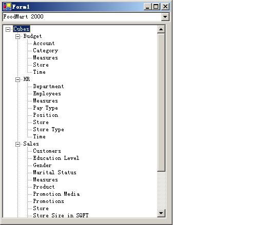 使用ADOMD.NET获取Analysis Services元数据