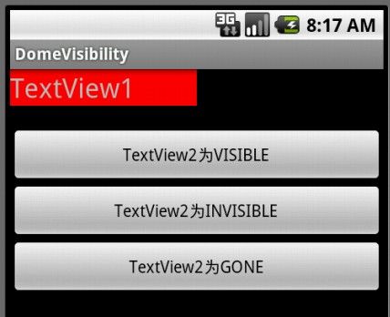 Android中visibility属性VISIBLE、INVISIBLE、GONE的区别