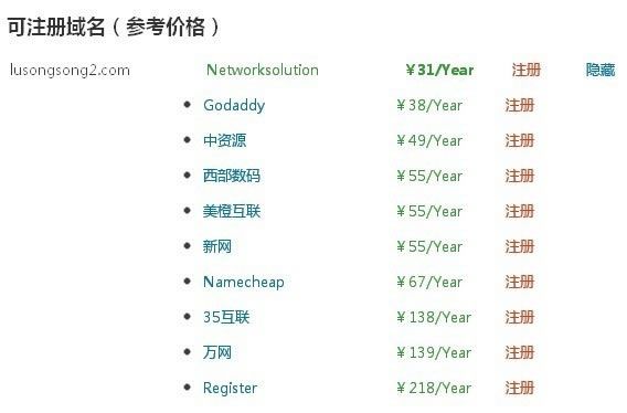 域名比价--让站长建站更省钱的工具