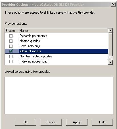 Could not execute query against OLE DB provider 'OraOLEDB.Oracle'