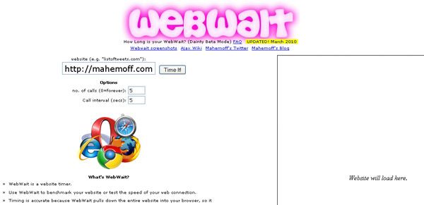 webwait 18 Website Speed and Performance Checking Tools