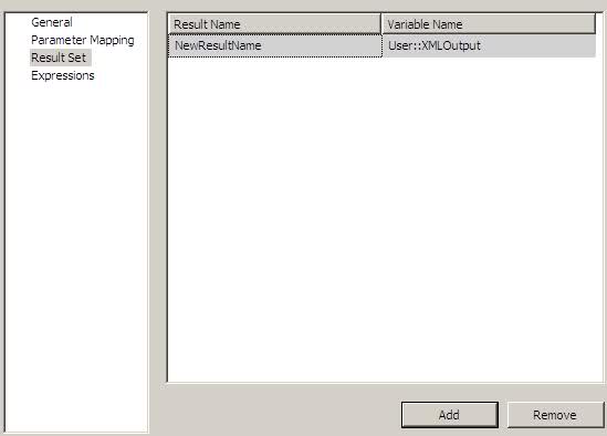 Execute SQL Task Adding A Resultset