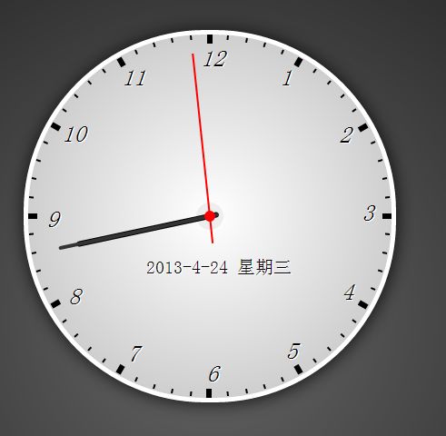 Css3+Js 漂亮时钟