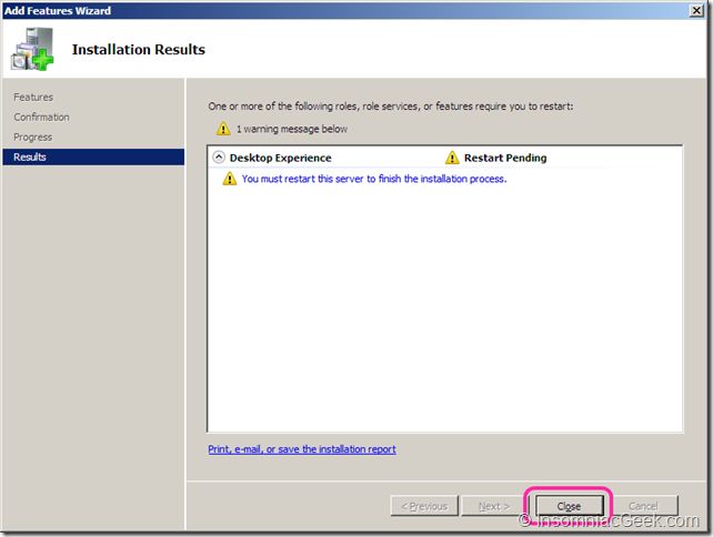 Image showing the restart process after installation