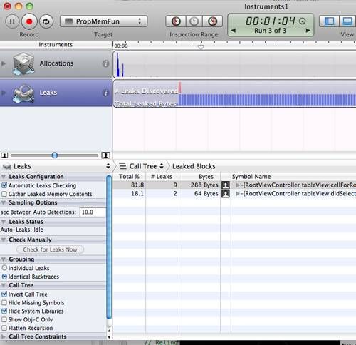 怎样在xcode里面使用Memory Leaks和Instruments教程