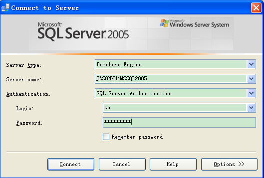SQL2005 Express 自动安装之命令行