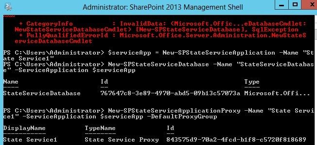 错误：该表单无法显示，可能是由于 Microsoft SharePoint Server State Service 配置不当。有关详细信息，请与服务器管理员联系